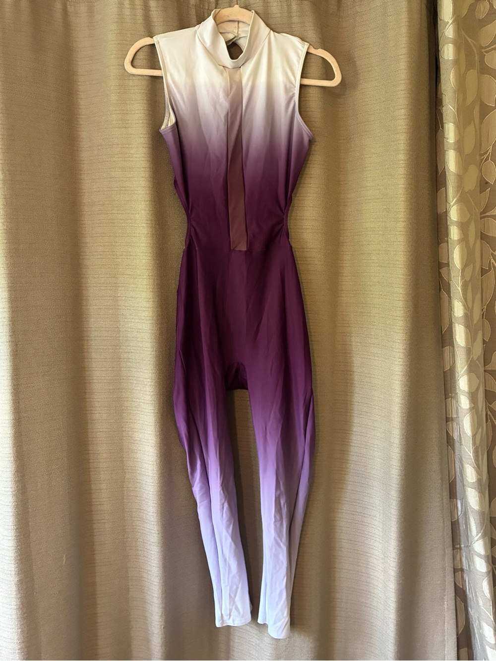 Weissman Sleeveless Ombre Purple-to-White Jumpsuit